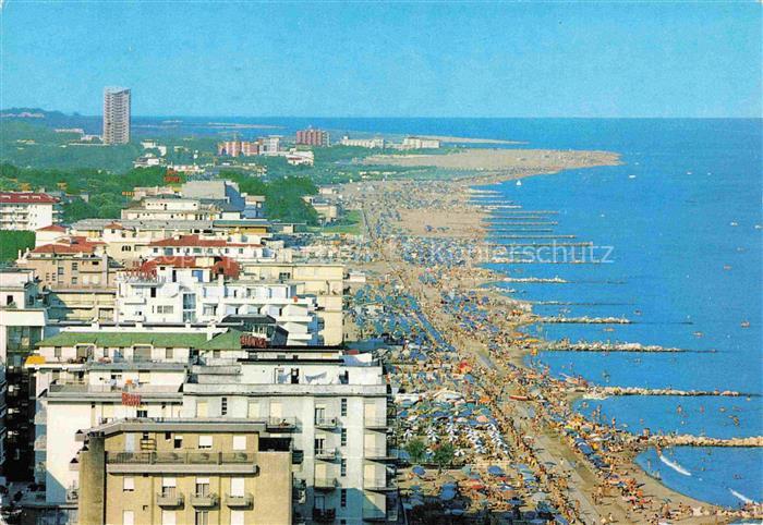 Jesolo Pineta Iesolo Veneto IT Fliegeraufnahme Strand Adriakueste Hochhaeuser Ho