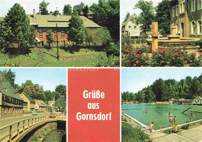 Gornsdorf Erzgebirgskreis Sachsen Kulturhaus-Freundschaft Brunnen Karl-Marx-Gede