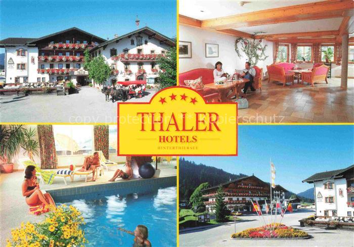 Hinterthiersee Thiersee Tirol AT Thaler-Hotels Hotel-Aussenansicht Lobby Schwimm