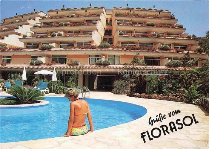 Puerto-de-la-Luz Canarias ES Aparthotel-Florasol Pool Swimmingpool Palmen Sonnen