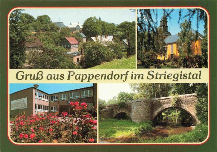 Pappendorf Striegistal Sachsen Dorfansicht Kirche Schule Striegistalbruecke Stri