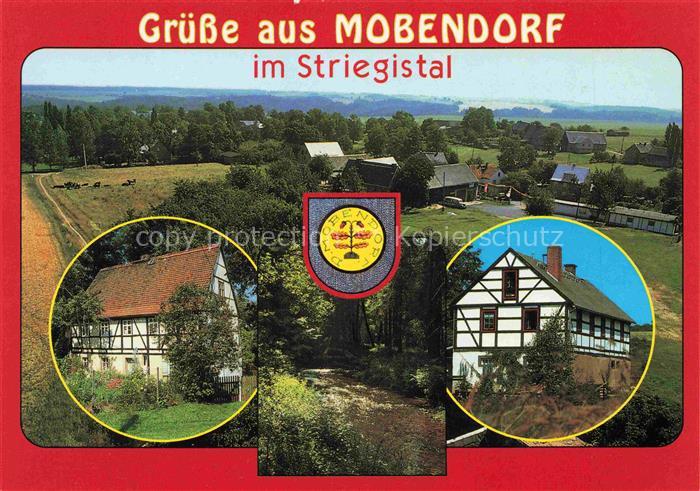 Mobendorf Striegistal Sachsen Luftbild Fachwerkhaeuser Wappen Striegistal Dorfan
