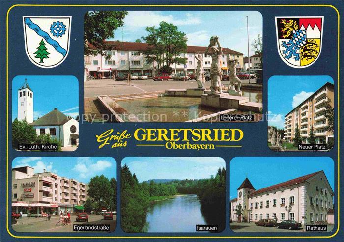 Geretsried Lederer-Platz Ev.-Luth.-Kirche Egerlandstrasse Isarauen Rathaus Neuer
