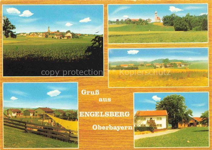 Engelsberg Oberbayern Traunstein Bayern Dorfansicht Kirche Felder Voralpengebiet