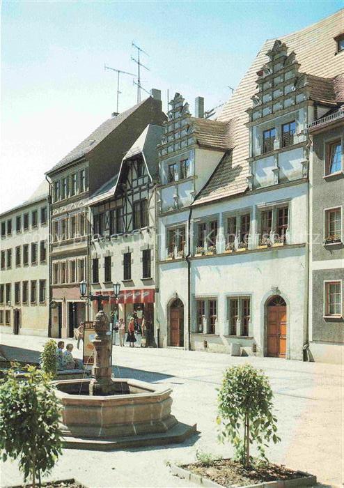 Weissenfels Saale Sachsen-Anhalt Heinrich-Schuetz-Haus Brunnen Marktplatz Fachwe