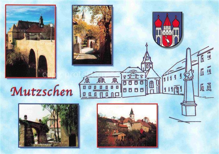 Mutzschen Leipzig Sachsen Stadttor Kirche Altstadt Obelisk Wappen Bogen Panorama