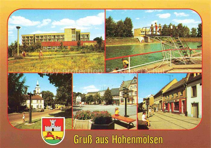 Hohenmoelsen Sachsen-Anhalt Feierabendheim Freibad Rathaus Markt Mittelstrasse W