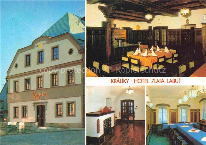 Kraliky Grulich Sudetengau CZ Hotel-Zlatá-Labuť Restaurant Gastraum Rezeption ná