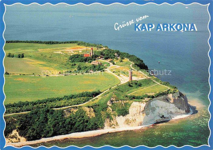 Arkona Putgarten Ruegen Kap-Arkona Leuchtturm Kreidekueste Fliegeraufnahme Ostse