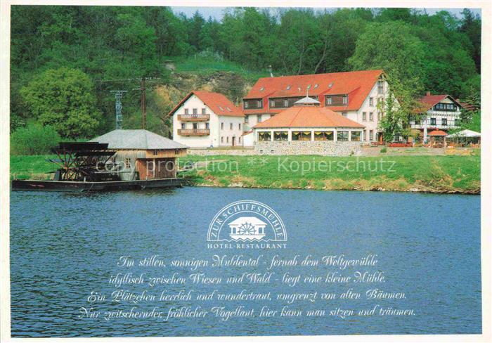 Hoefgen Grimma Sachsen Schiffsmuehle Hotel-Restaurant Mulde Muldental Fluss Wass