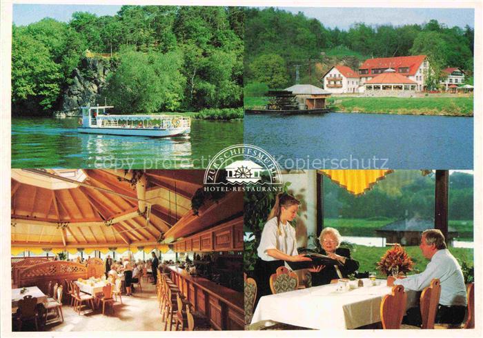 Hoefgen Grimma Sachsen Schiffsmuehle Hotel-Restaurant Mulde Fluss Fahrgastschiff