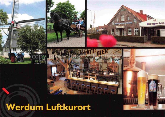 Werdum Wittmund Niedersachsen Windmuehle Pferdekutsche Biergarten Brauerei Watt-