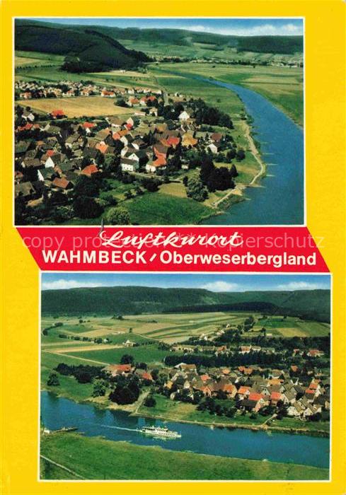 Wahmbeck Weser Bodenfelde Niedersachsen Weser Dorf Luftaufnahme Fluss Felder Sch