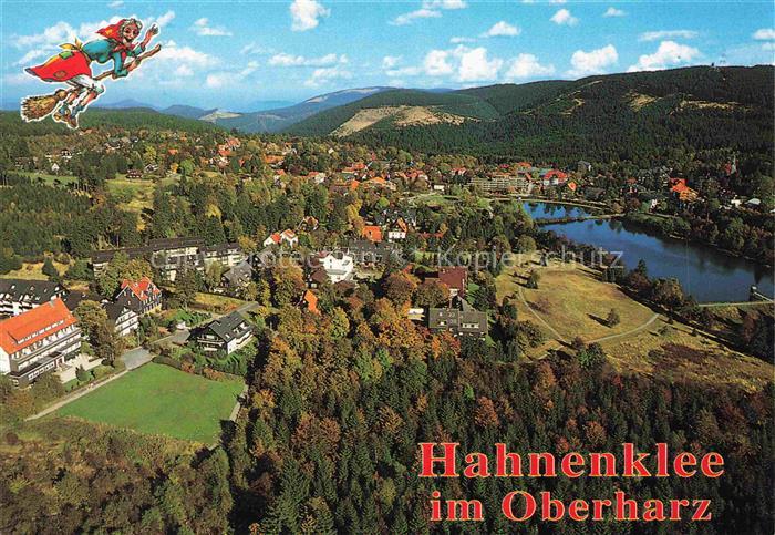 Hahnenklee-Bockswiese Harz Oberharz Kurort Luftbild Teich Wald Wohnhaeuser Herbs