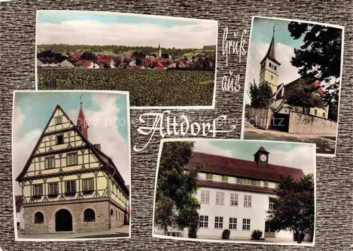 Altdorf Boeblingen Fachwerkhaus Kirche Ortsansicht Schule Weinberg Mehrbildkarte