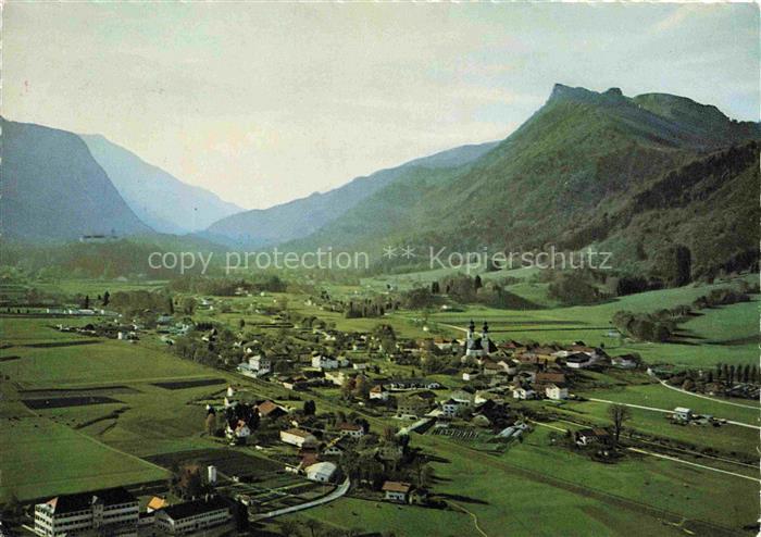 Aschau Chiemgau Bayern Burg-Hohenschau Ortsansicht Tal Berge Kirche Luftkurort F