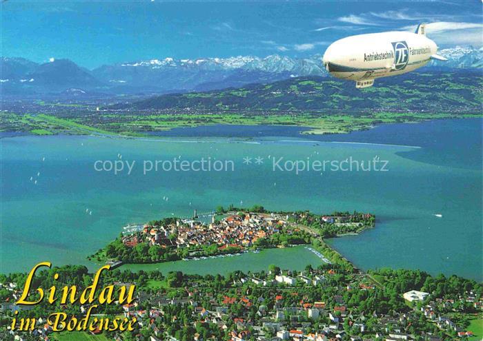 Bodolz LINDAU Bayern Bodensee Zeppelin Luftbild Inselstadt Altstadt Alpen
