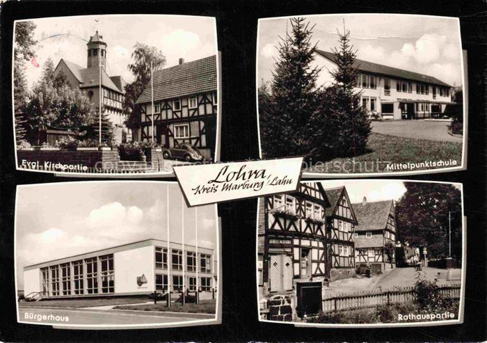 Lohra Marburg-Biedenkopf Hessen Evgl-Kirchpartie Mittelpunktschule Buergerhaus R