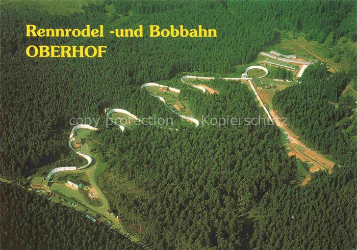 Oberhof Thueringen Rennrodelbahn Bobbahn Luftbild Wald Thueringer-Wald Sportanla