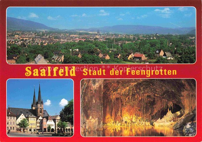 Saalfeld Saale Thueringen Feengrotten Stadtpanorama Marktplatz Johanniskirche Ma