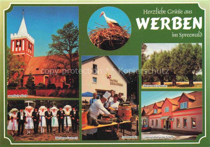 Werben Niederlausitz Spreewald Brandenburg Wendische-Kirche Storch-Nest Werbener