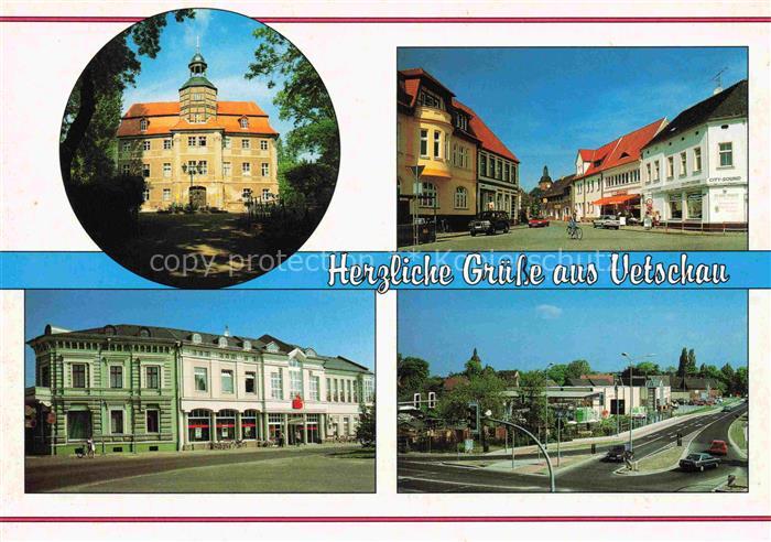 Vetschau Spreewald Brandenburg Schloss Cottbuser-Strasse Sparkasse Strassenszene