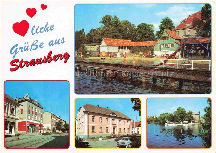 Strausberg Brandenburg Freibad Grosse-Strasse Stadt-Haus Faehre See Strassenszen