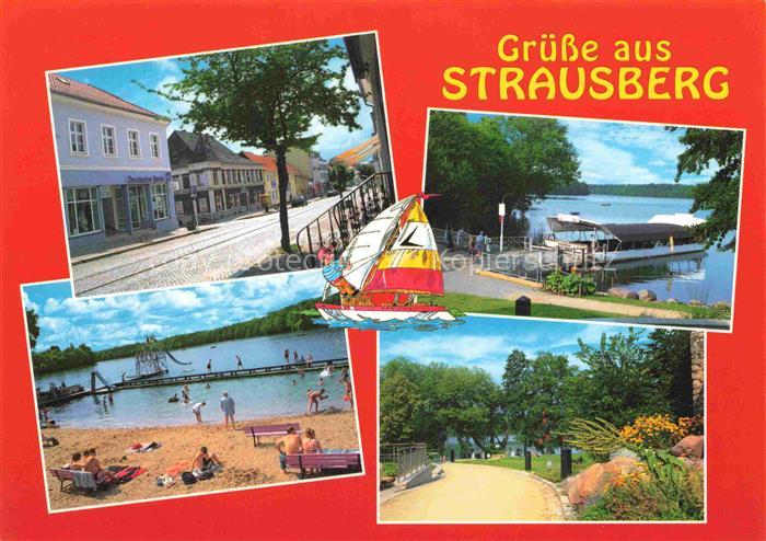 Strausberg Brandenburg Strassenszene See Strand Freibad Windsurfer Park Mehrbild