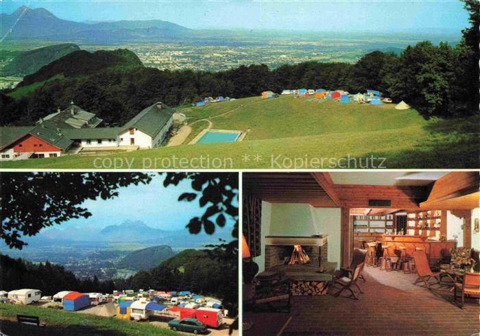 Gersbergalm 800m Gaisberg Salzburg AT Alpengasthof-Gersbergalm Camping Zelte Woh