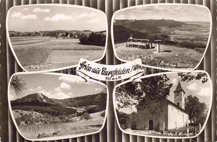 Burgfelden Albstadt Zollernalbkreis BW Bollat Blick-vom-Bollat Kirche-St-Michael
