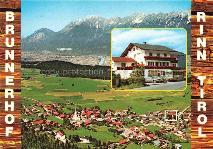 Rinn Innsbruck Tirol AT Brunnerhof Gasthof-Brunnerhof Fliegeraufnahme Innsbruck