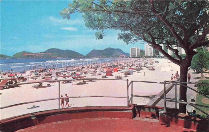 Guaruja Santos Sao Paulo Brazil Aspecto-da-Praia Strand Meer Strandleben Hochhae