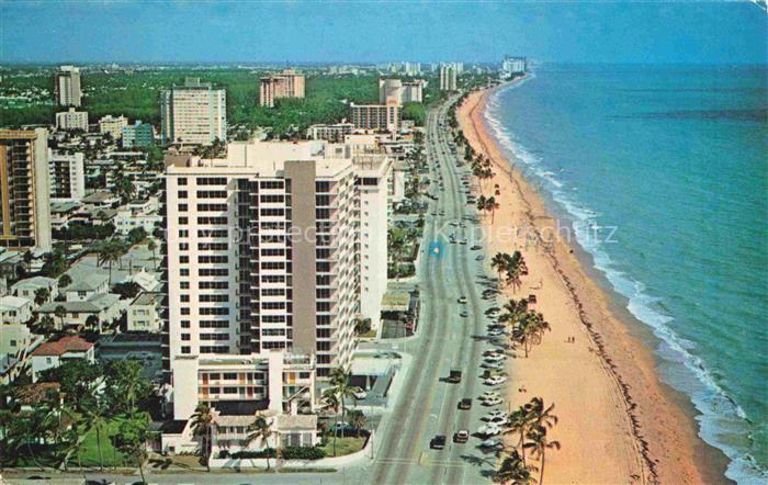 Fort Lauderdale Florida USA Fort-Lauderdale-Beach A1A Strand Meer Hochhaeuser Pa