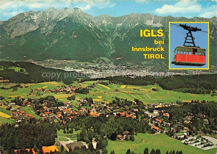 Lans Igls Innsbruck Tirol AT Seilbahn Luftbild Bergpanorama Innsbruck Dorf Wiese