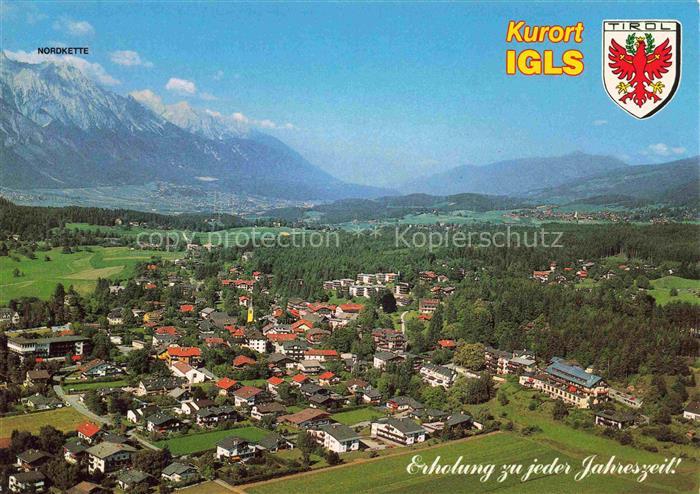 Igls Jgls Innsbruck Tirol AT Nordkette Luftbild Ortsansicht Wald Tal Kurort