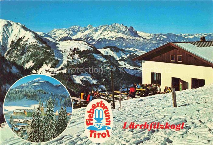 Fieberbrunn Kitzbuehel Tirol AT Laerchfilzkogl Berggasthof Skigebiet Bergpanoram