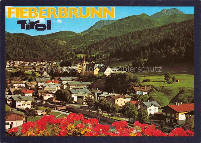 Fieberbrunn Kitzbuehel Tirol AT Wildseeloder Sommerfrischort Kirchturm Bergpanor