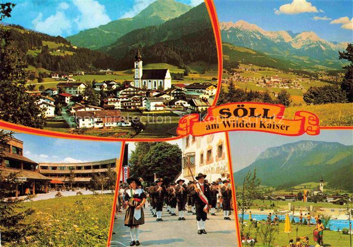 Soell Woergl Wilder Kaiser Tirol AT Wilder-Kaiser Hohe-Salve Kirchturm Trachten