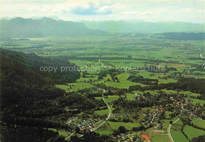 Bad Heilbrunn Fliegeraufnahme Kochelsee Herzogstand Heimgarten Zugspitze Alpen V