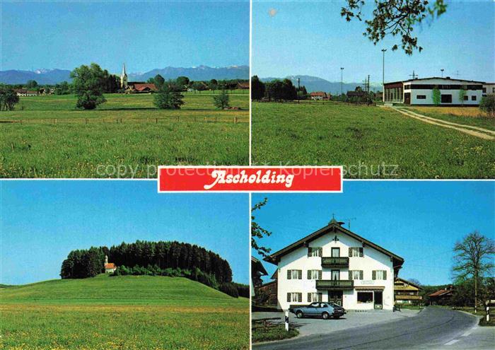 Ascholding Dietramszell Bayern Dorf Kirche Alpenblick Sporthalle Gasthof Wiesen