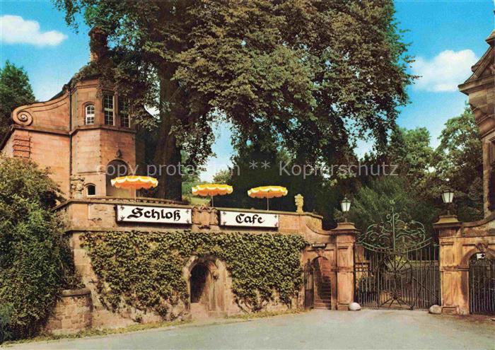 Ramholz Schloss-Café Schlosspark Eingangstor Efeu Sandstein Schlossmauer Sonnens
