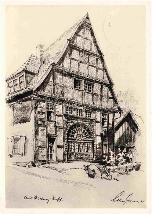Rietberg Guetersloh NRW Fachwerkhaus Zeichnung Portal Rundbogen historisch Kuens