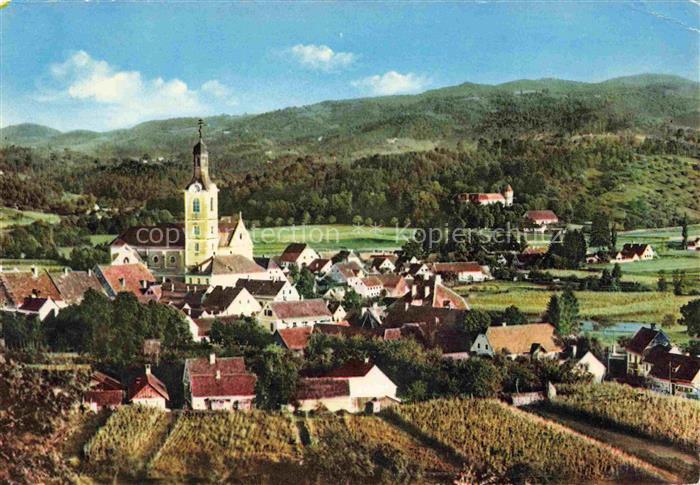 Leutschach Ortsansicht Kirche Weinberg Huegellandschaft Dorf