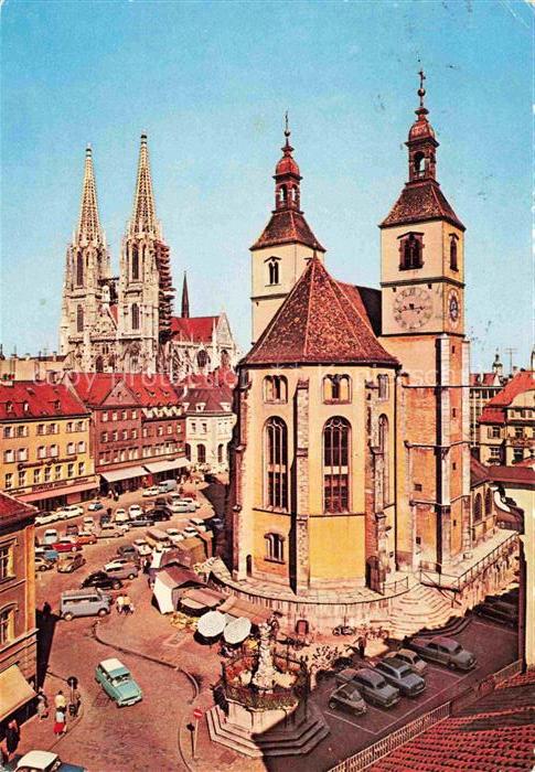 REGENSBURG Bayern Neupfarrplatz Dom Neupfarrkirche Markt Altstadt Autos