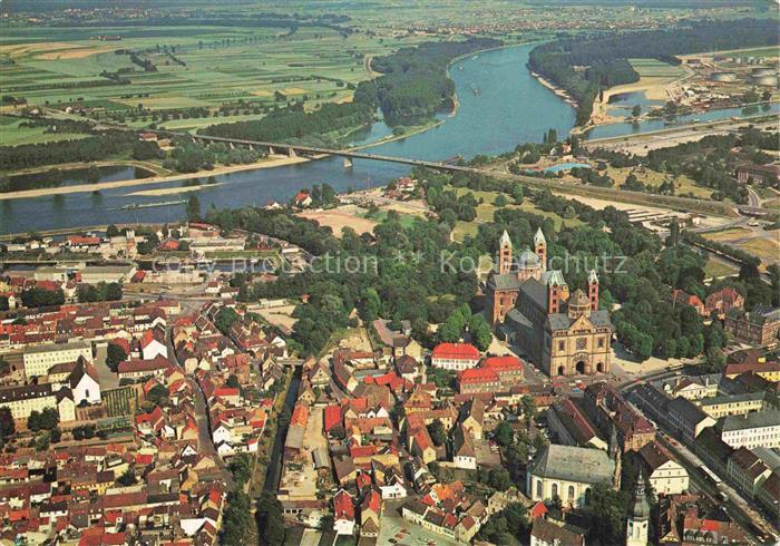 SPEYER Rhein Rheinland-Pfalz Dom Rhein Rheinpartie Luftbild Altstadt Bruecke Fel