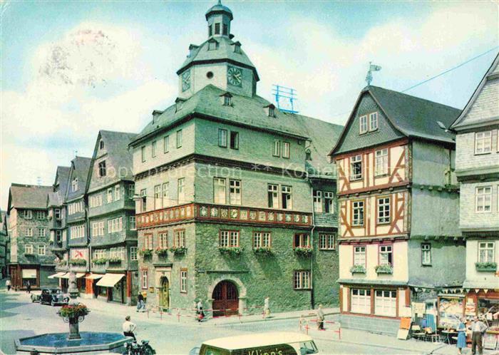 Schoenbach Dillkreis HERBORN Hessen Rathaus Marktplatz Brunnen Fachwerkhaus Alts