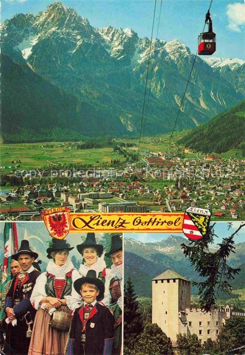 LIENZ  Tirol AT Spitzkofel Laserzgruppe Seilbahn Panorama Tracht Schloss-Bruck D