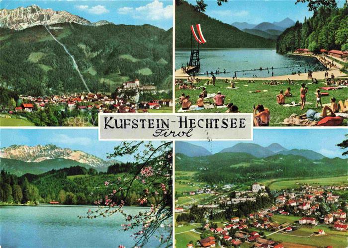 KUFSTEIN Tirol AT Hechtsee Freibad Festung Bergpanorama Badestrand Sprungturm