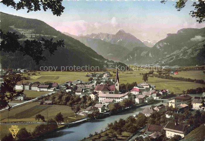 Zell am Ziller Zillertal Tirol AT Tristner Zillertal Kirche Fluss Berge Ort Wies