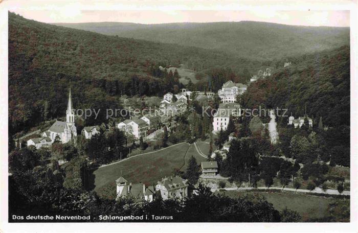 Schlangenbad Taunus Hessen Nervenbad Kurort Taunus Talkessel Kirche Villen Wald